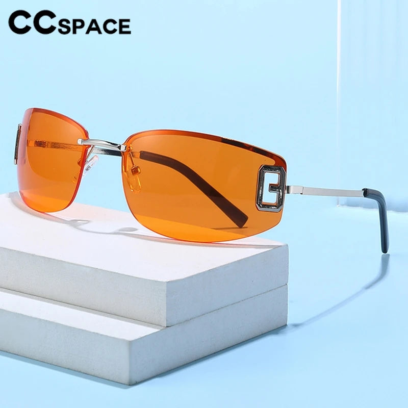 Rimless Sunglasses Rectangle Fashion Popular Women Men Shades Square Sun Glasses For Female Male Summer Traveling Oculos