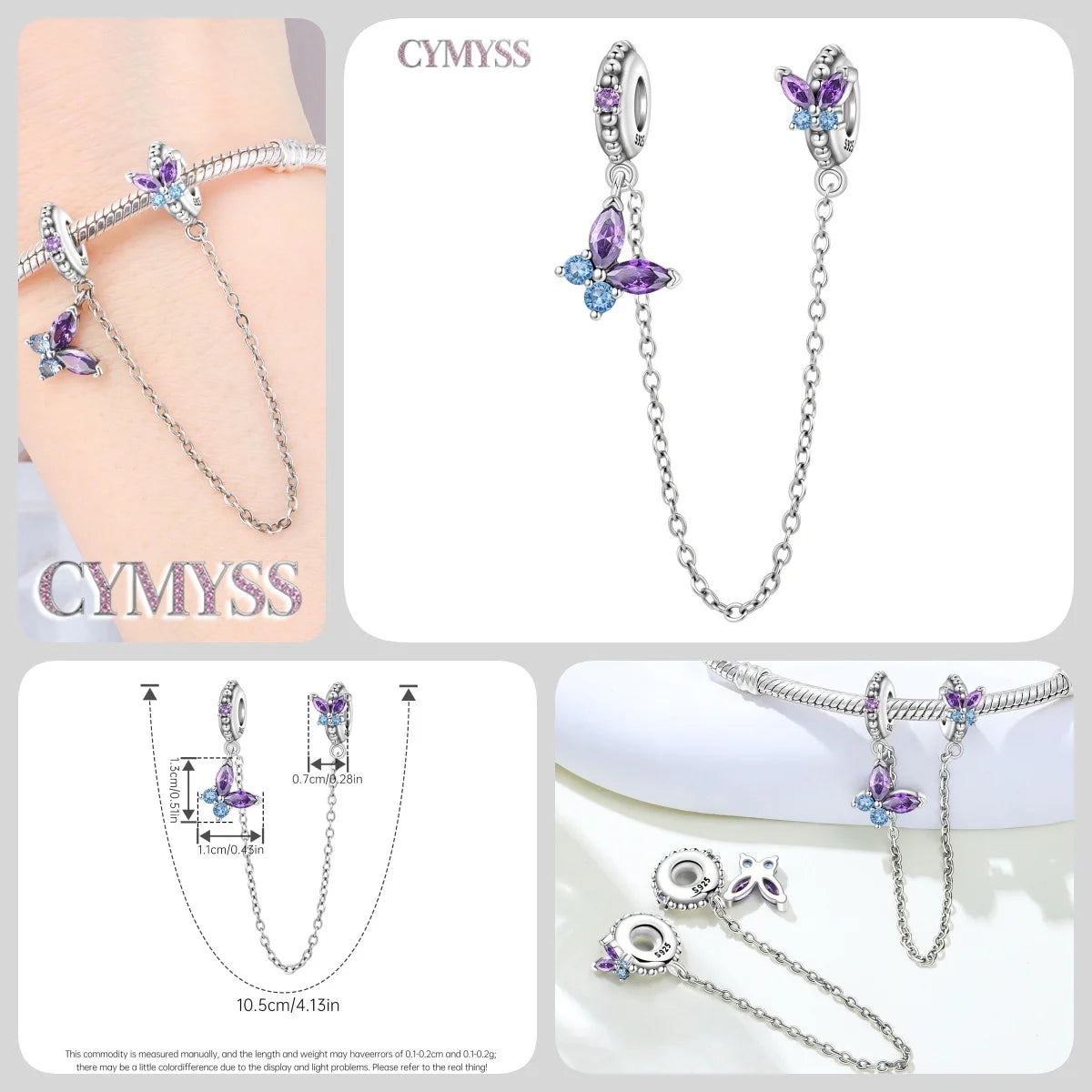 925 Sterling Silver Plated Bee Sunflower Butterfly Charm Pendant Fine Jewelry Women DIY Bracelet Necklace Birthday Party Gift