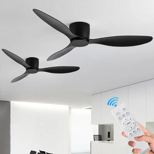 Modern Ceiling Fans No Light DC Motor Remote Control Cooling Fans Low Floor Ceiling Fan Silent Large Home Fan AC95-260V