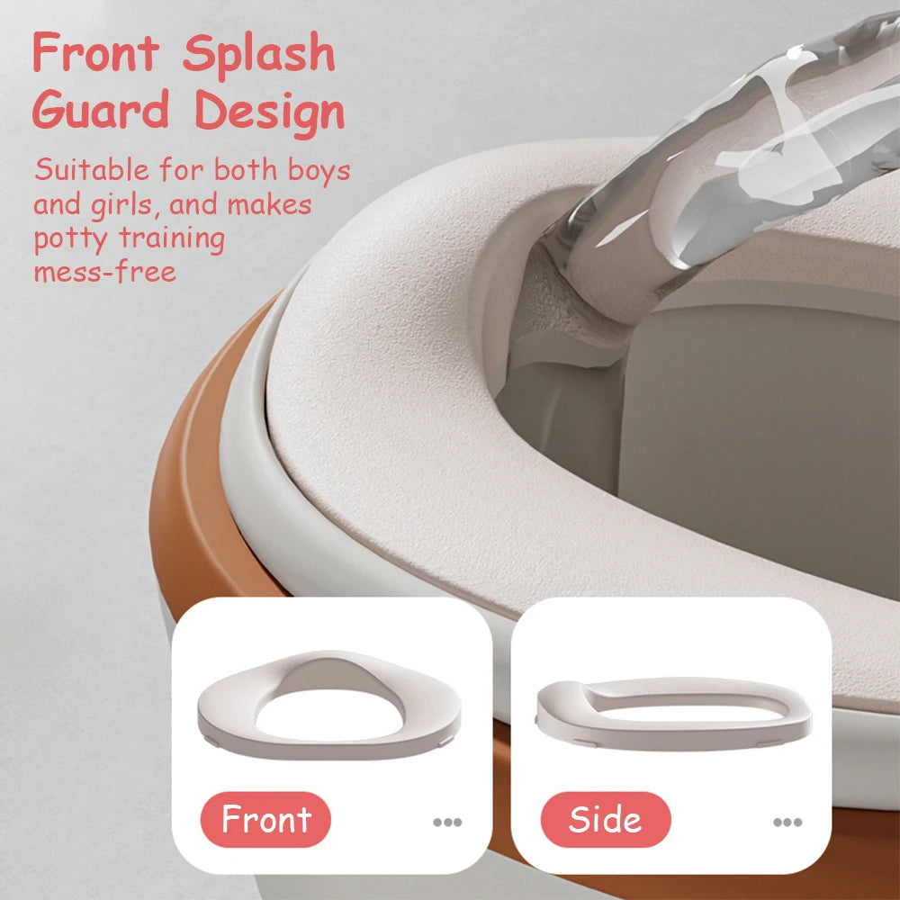 Baby Potty Toilet Seat Realistic Potty Training Seat for Toddlers Boys Girls Soft PU Pad Wipe Storage Music Playing Function