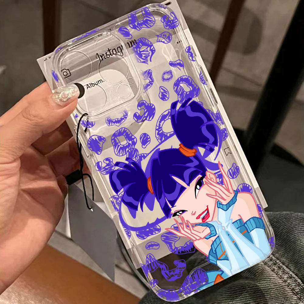 Lovely w-winxs c-clubs Phone Case For iPhone 17 16 16e 15 14 13 12 11 Mini Pro Max XR XSMax 7 8 Air Plus Transparent Back Cover