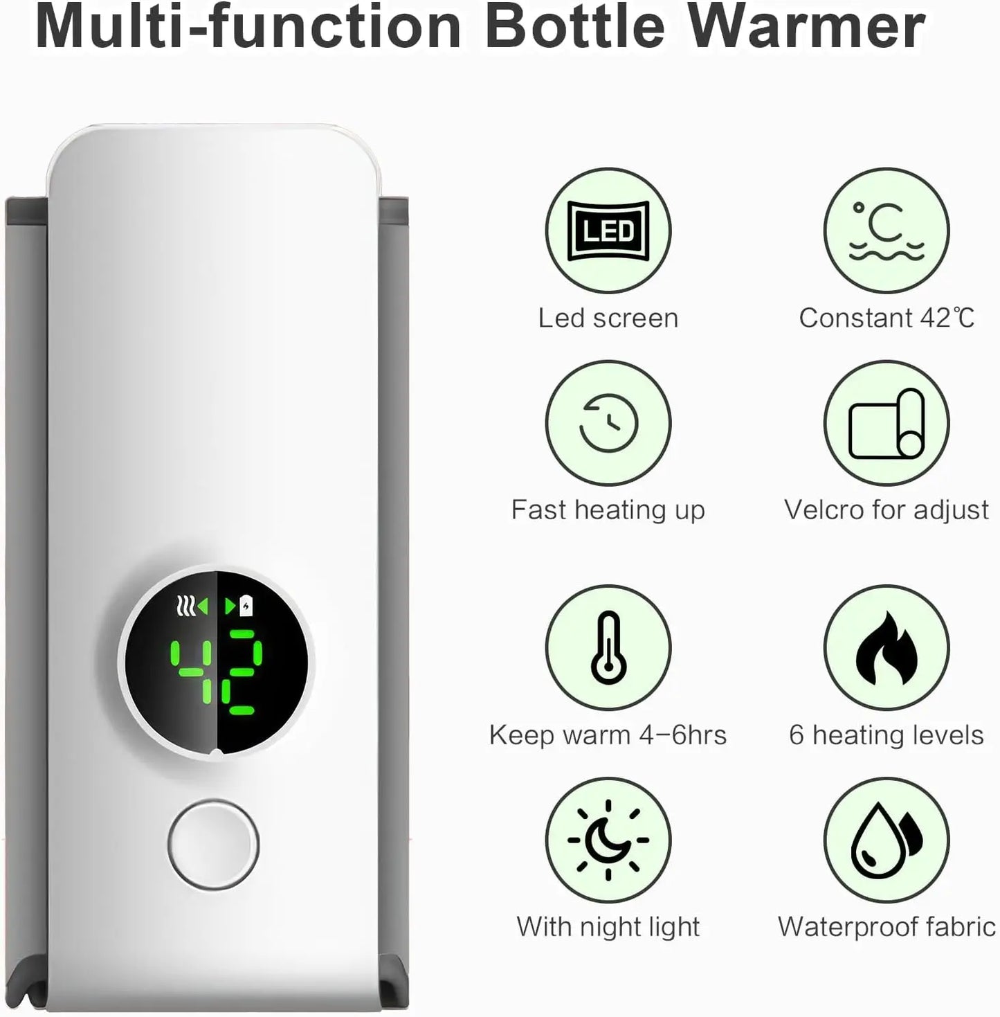NNQ-2 Portable Bottle Warmer with 6000mAh High-Capacity Rechargeable Battery