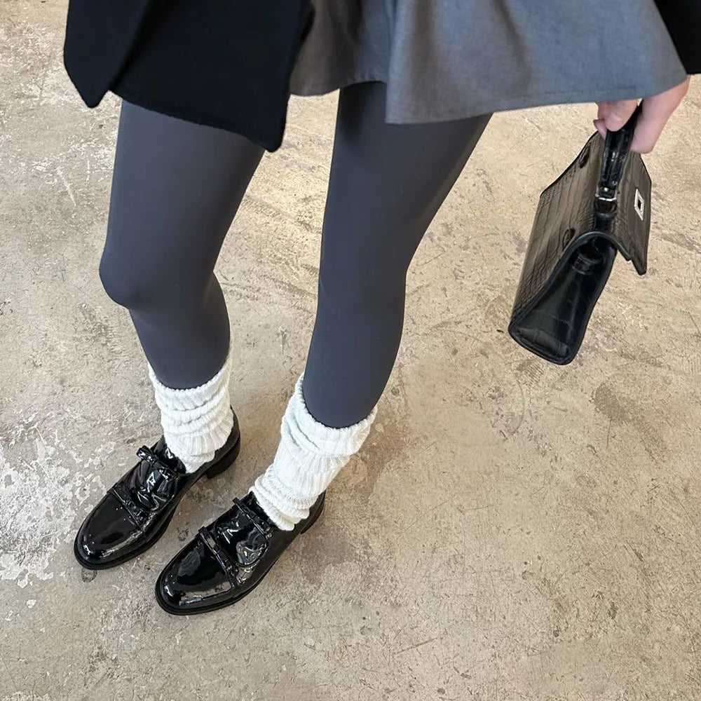 Preppy Double Bowtie Oxfords Woman Low Heels Flats Shiny Small Leather Shoes Ladies College Girls Sneakers Femmes Derby Loafers