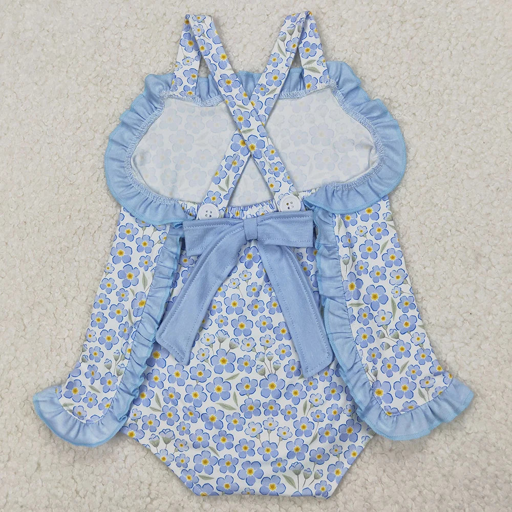 New Fashion Baby Girls Rompers Pink Checkered Flowers Short Sleeve Rompers Boutique Toddler Girls Bubbles Summer Baby Onesie Hot