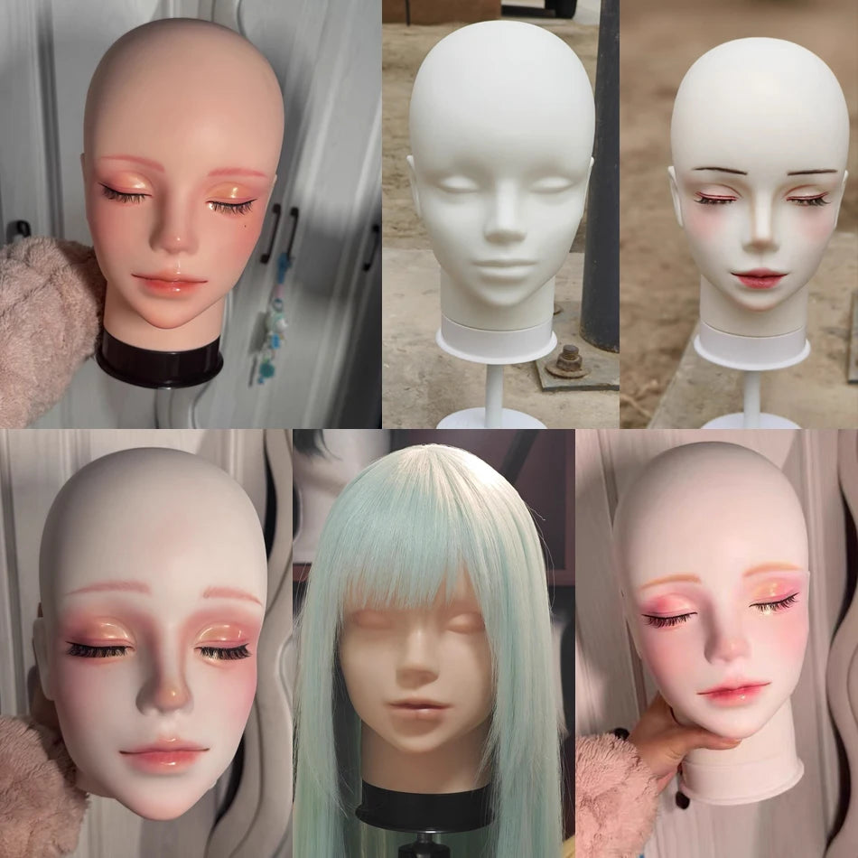 Mannequin Head Wig Stand With Adjustable Wig Tripod Stand Holder For Wigs Making Display With T Pins/Wig Cap Training Practice
