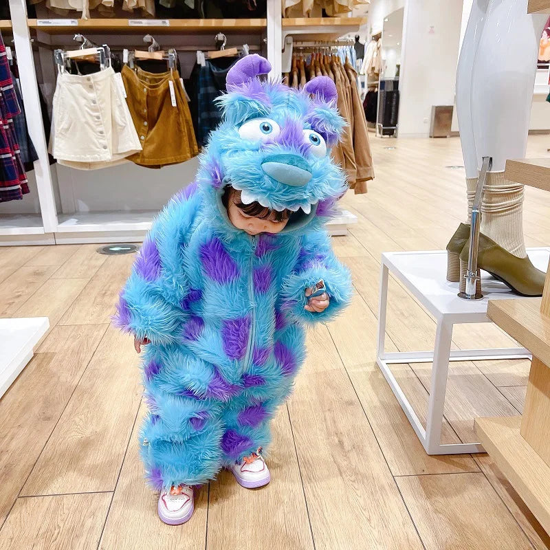 Newborn baby romper Sullivan monster cartoon shooting suit children thick autumn winter clothes cute animal pajamas Monsters Inc