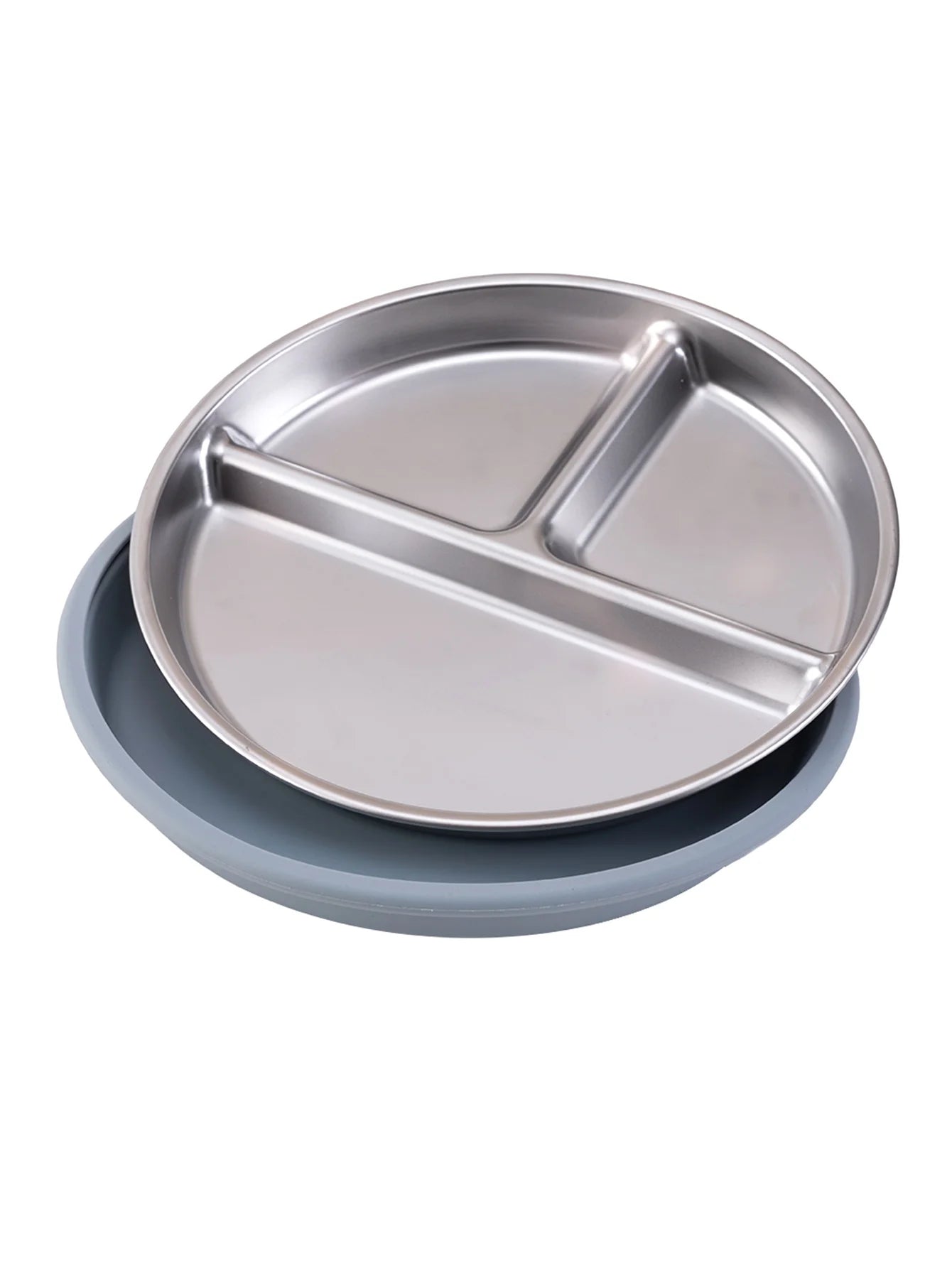1PCS Stainless Steel Plate Detachable Suction Feeding Bowl For Baby  BPA Free Silicone Dishes Tableware Baby Newborn Items