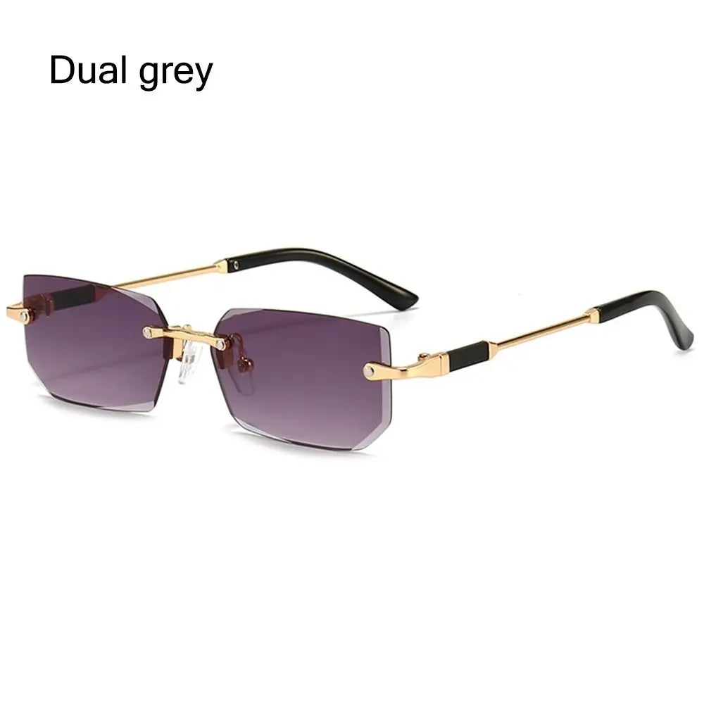Rimless Sunglasses Rectangle Fashion Popular Women Men Shades Small Square Sun Glasses For Female male Summer Traveling Oculos