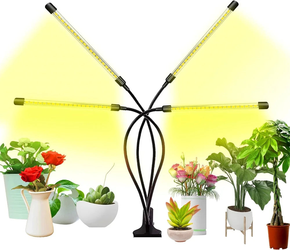 LED plant growth light, plant light clip, timed full spectrum sunlight, succulent flower herb seedling supplement light