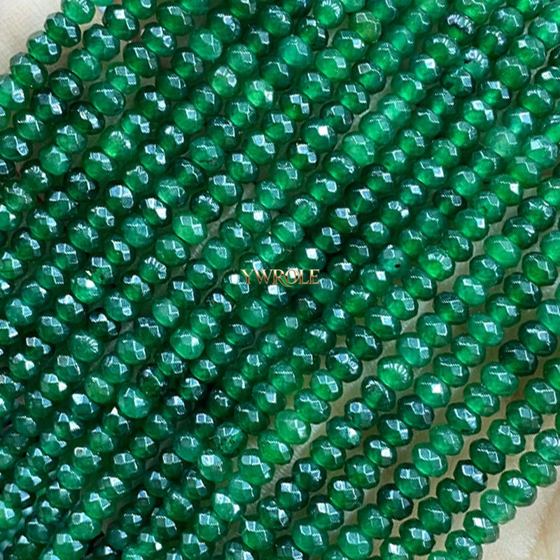 3x4mm Rondelle Faceted Natural Stone Chalcedony Tourmaline Color Loose Spacer Beads for Jewelry Making Diy Bracelet Accessories