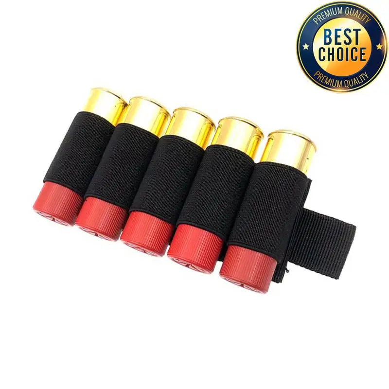 Tactical Hunting Ammo Holder 5 Rounds Shell Holder Bullet Bag Adhesive Patch for Rifle 12GA Shotgun Hunting Gun Accessories