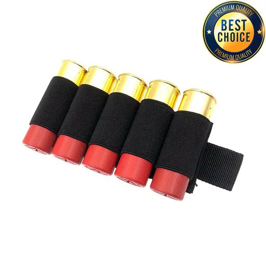 Tactical Hunting Ammo Holder 5 Rounds Shell Holder Bullet Bag Adhesive Patch for Rifle 12GA Shotgun Hunting Gun Accessories