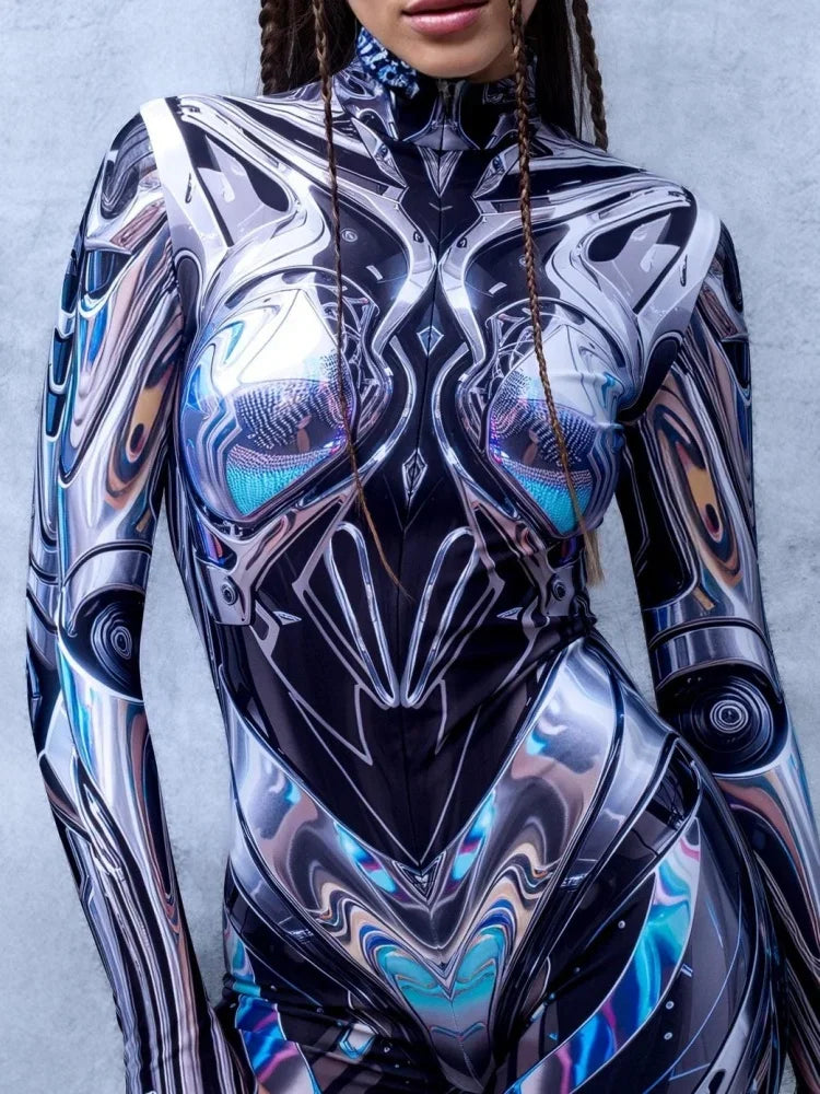 Halloween New Fashion Pink Adult Female Girlfriends Costume Cosplay Tights Cyberpunk Steam Tights Stage Role-playing Costumes