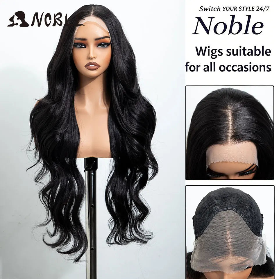 Noble 30 Inch Synthetic Lace Front Wigs For Women Curly Ash Blonde Highlight 13x4 Body Wave Silk Base Lace Wig Cosplay Daily Wig