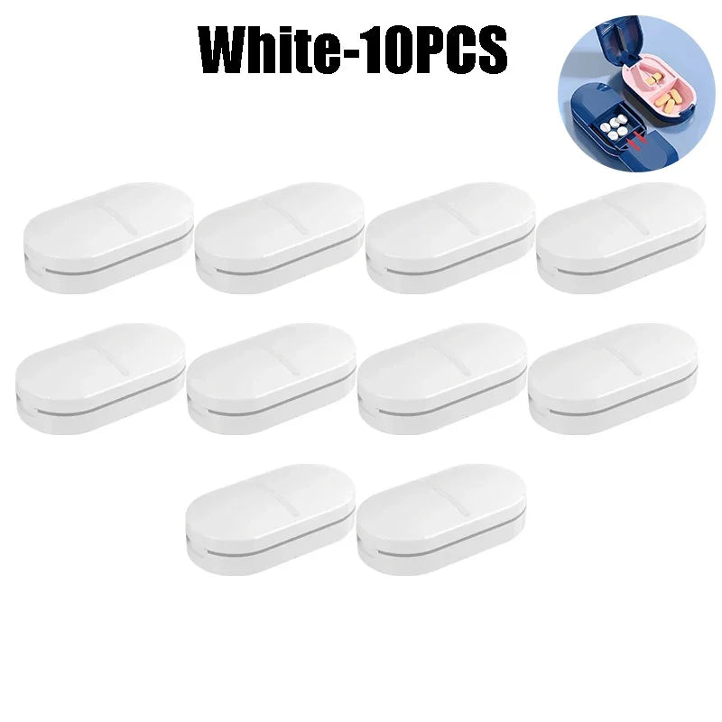 Medicine Pill Cutter Box Portable Drug Box Useful Grinder Splitter Medicine Pill Holder Tablet Cutter Splitter Divider Pill Case
