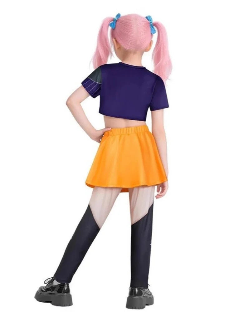 Kids Girls Costume Sets Kids Tops+Skirt Pants 2 Pieces Outfits Children K-Pop Fashion New Birthday Party Stage Performance Suit
