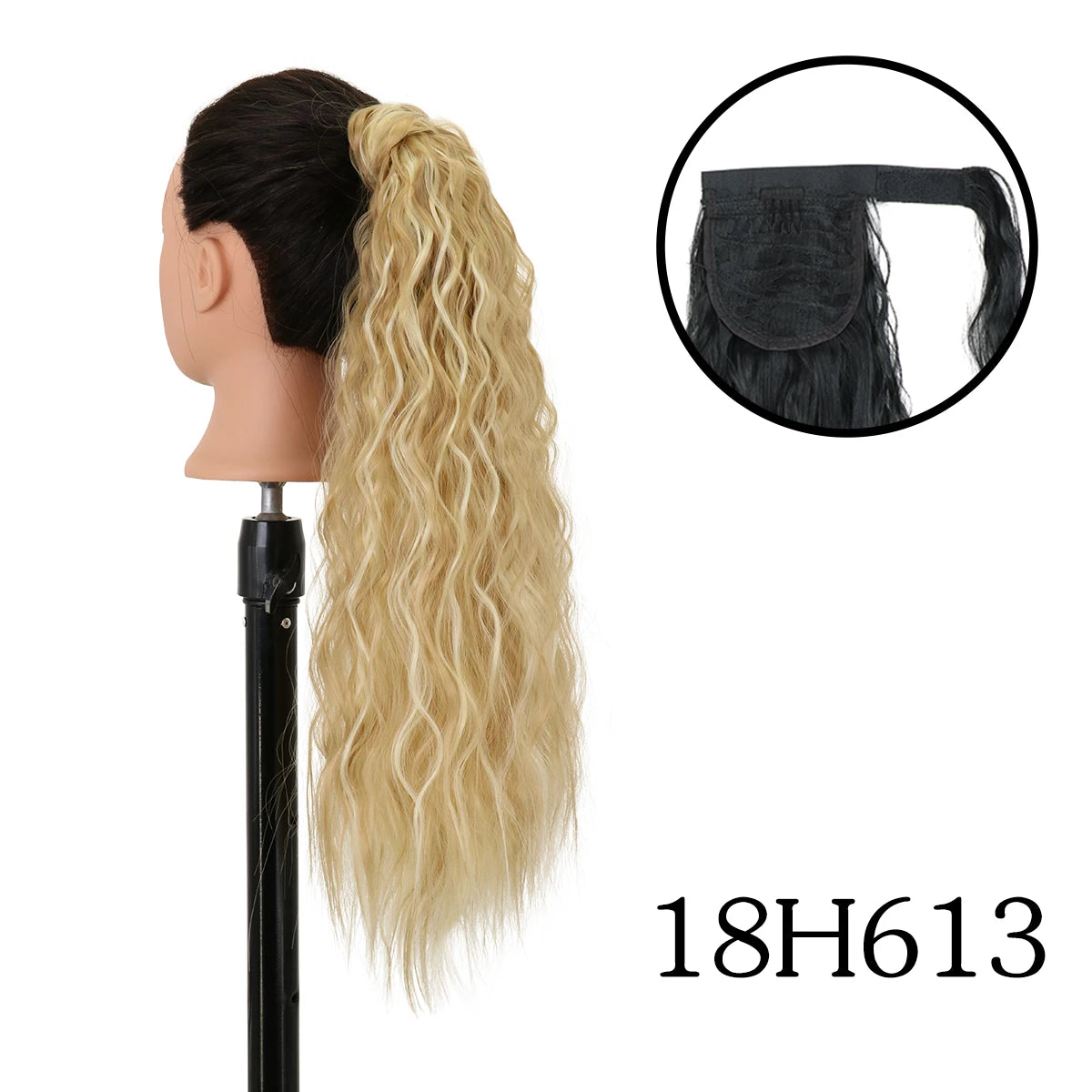 LANSA Synthetic Long Curly Ponytail Natural Puff Wrap Around Clip In Ponytails Hair Extensions Black Brown Ponytail For Women