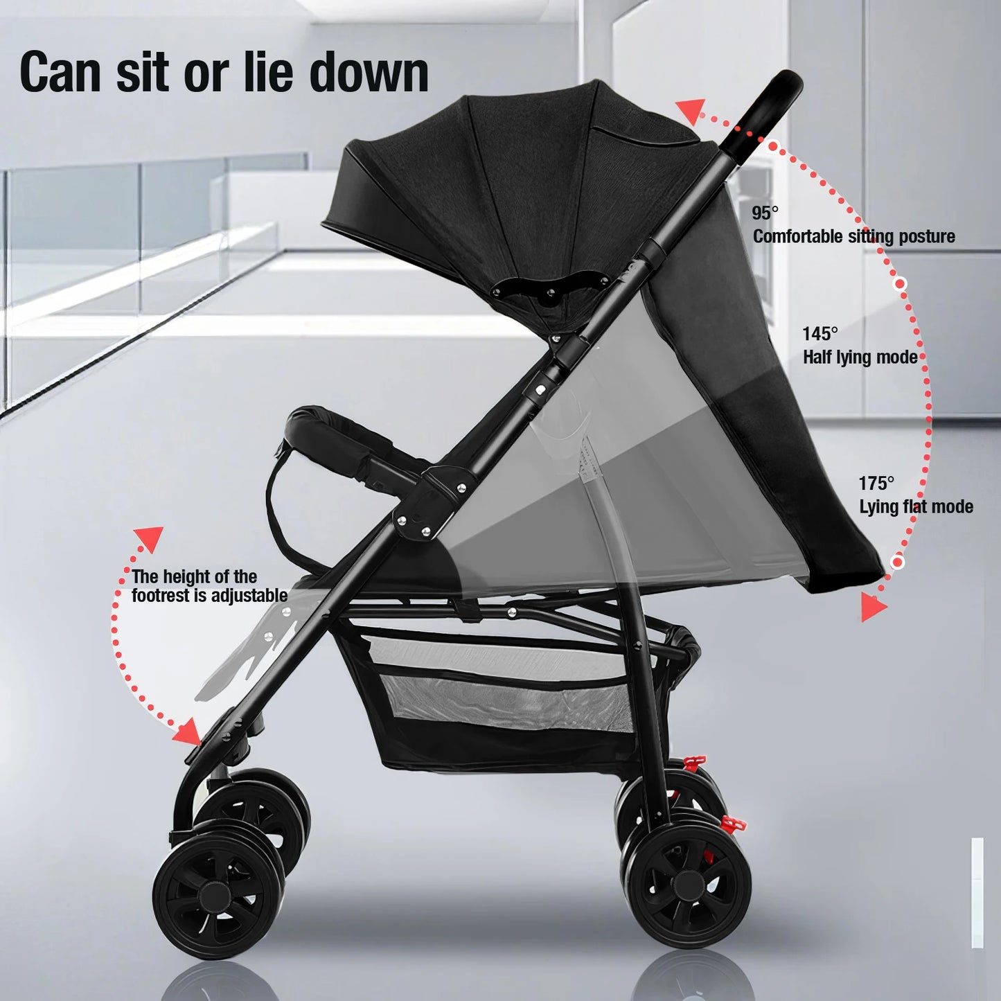 3 in 1 baby stroller free Newborn Infant baby pram travel stroller lightweight baby folding car reversible stroller