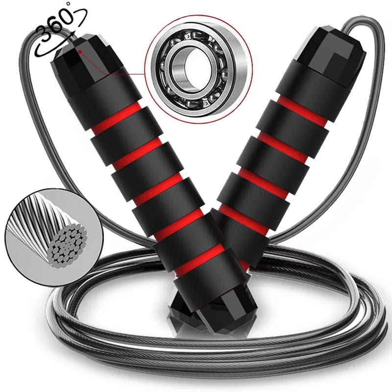Fitness Adjustable Jump Rope, Workout Jump Rope, Tangle-Free Fast Jump Rope, Ball Bearing Swivels for Men and Women, Aerobic