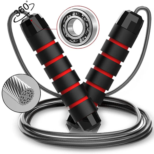 Fitness Adjustable Jump Rope, Workout Jump Rope, Tangle-Free Fast Jump Rope, Ball Bearing Swivels for Men and Women, Aerobic