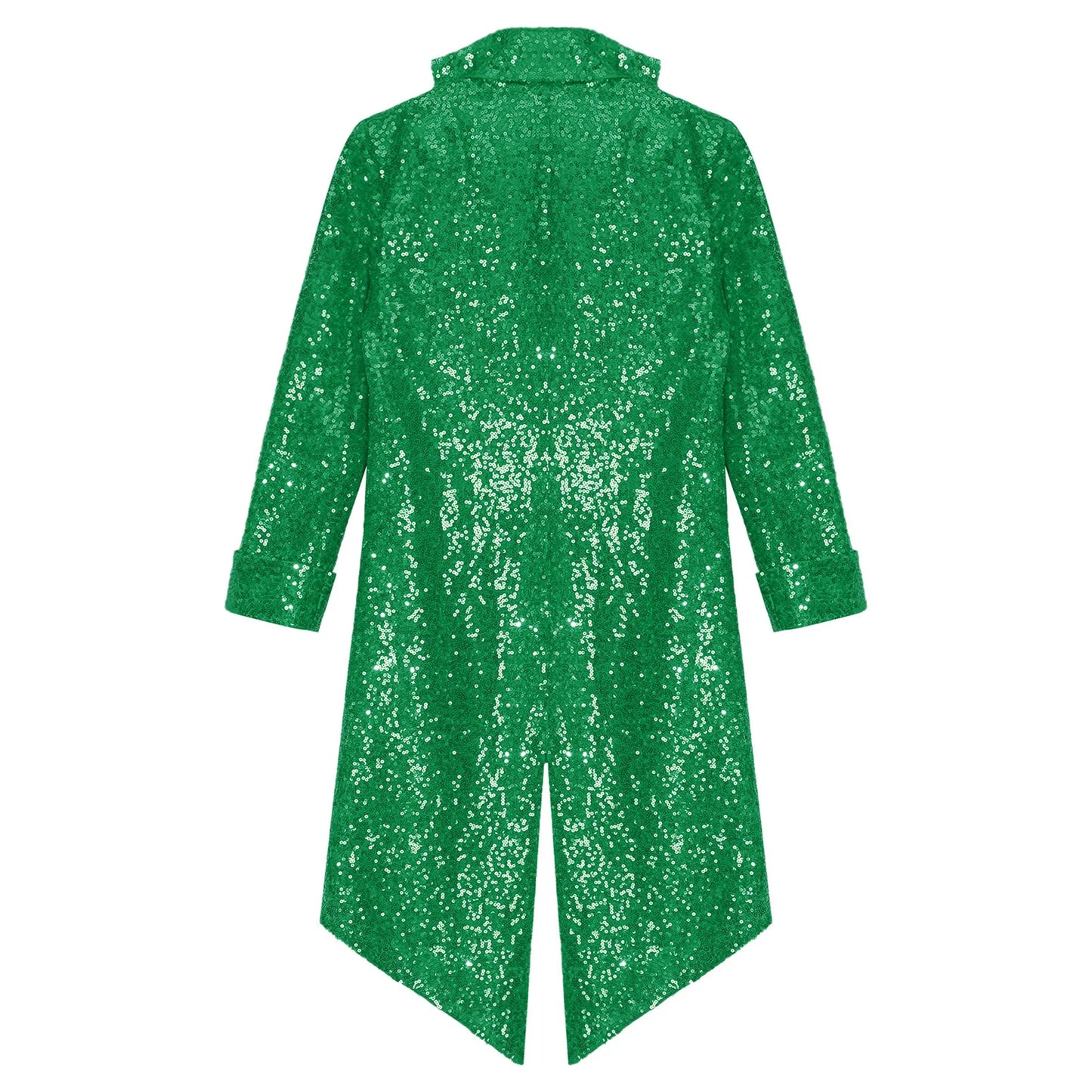 Kids Boys Halloween Medieval Renaissance Costume Sparkly Sequins Victorian Tailcoat Jacket Frock Coat Long Sleeve Gothic Tuxedo