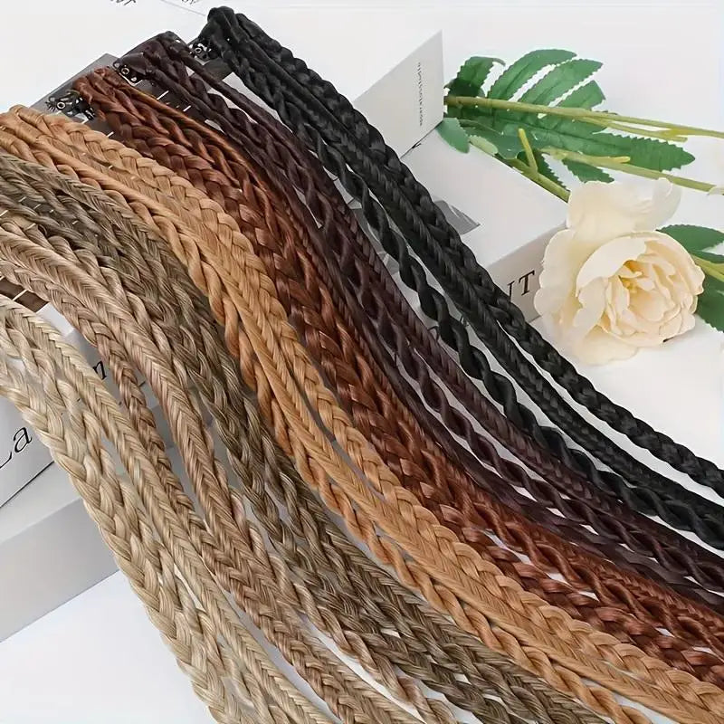 1Pairs Synthetic Wig Braids With Clip Boxing Braid Dreadlocks Clip In Hair Extension Dirty Braids Boxer Braid Hair Pieces