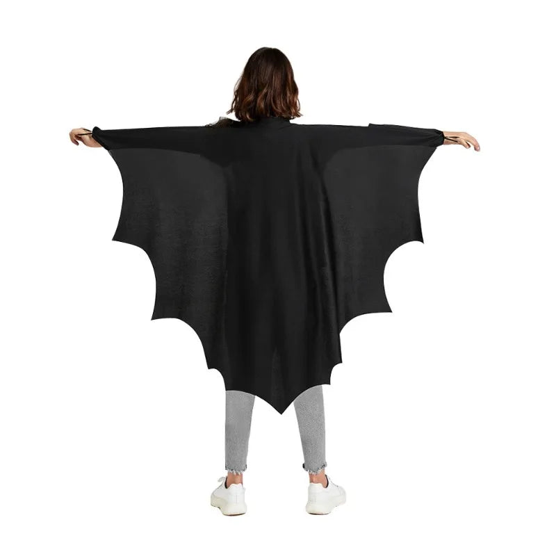 2025 New Cosplay Costumes Fashion Festival Play Halloween Bat Cape Kids Adult One-Piece Black Mask Halloween Play Costume
