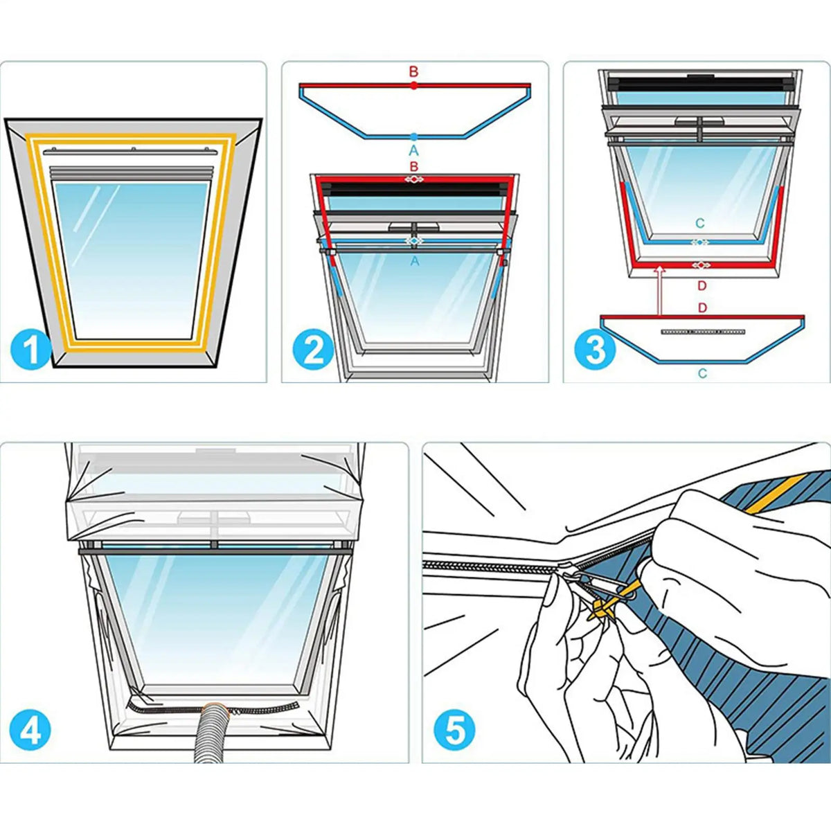 Portable AC Window Vent Kit AC Sealing Sealing Duct Cloth Mobile Air Conditioning Unit Vent For Home Apartment Farmhouse