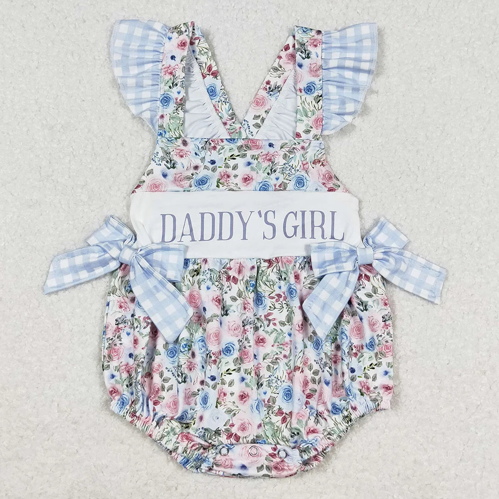 New Fashion Baby Girls Rompers Pink Checkered Flowers Short Sleeve Rompers Boutique Toddler Girls Bubbles Summer Baby Onesie Hot