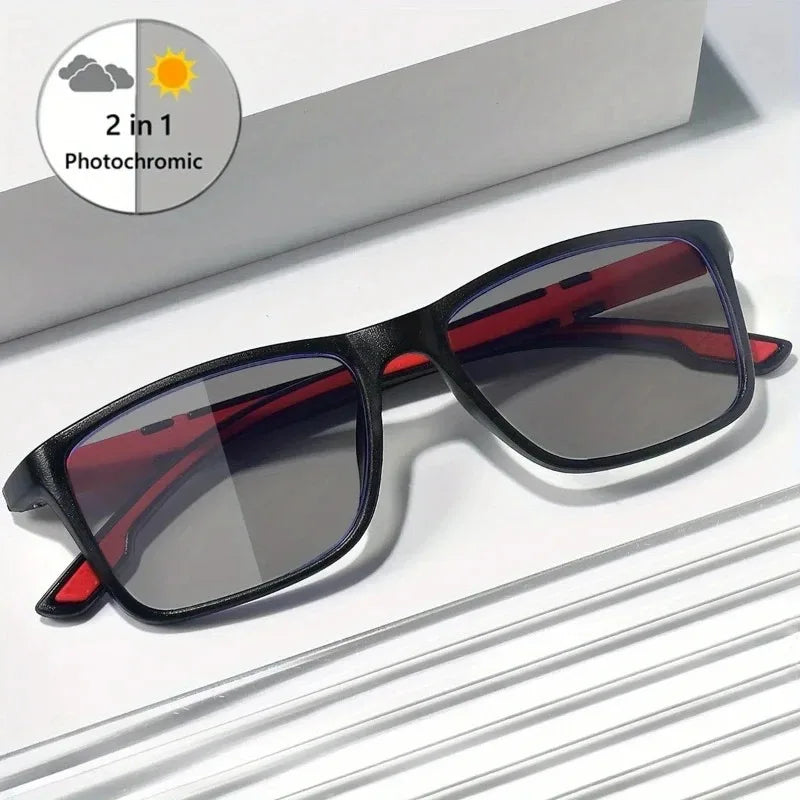 +0.5 +0.75 Photochromic Ultra Light Anti Blue Light Reading Glasses Intensity Suitable for Sports and Outdoor Activities