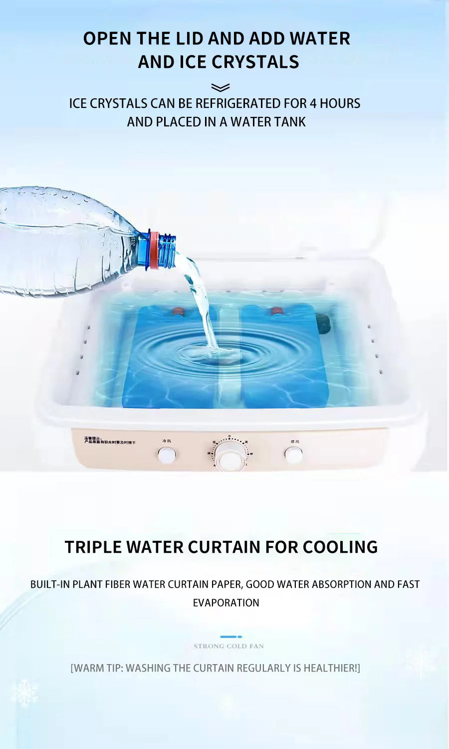 Mobile Portable Air Conditioner Fan with Remote Control for Outdoor & Garage Use 3-Speed Industrial Commercial Refrigeration