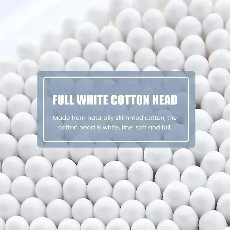 100Pcs/Pack Baby Cotton Swabs Wooden Stick Soft Tip Buds for Ear Nose Cleaning 1-20 Packs Infants Kids Hygiene Care Beauty Tools