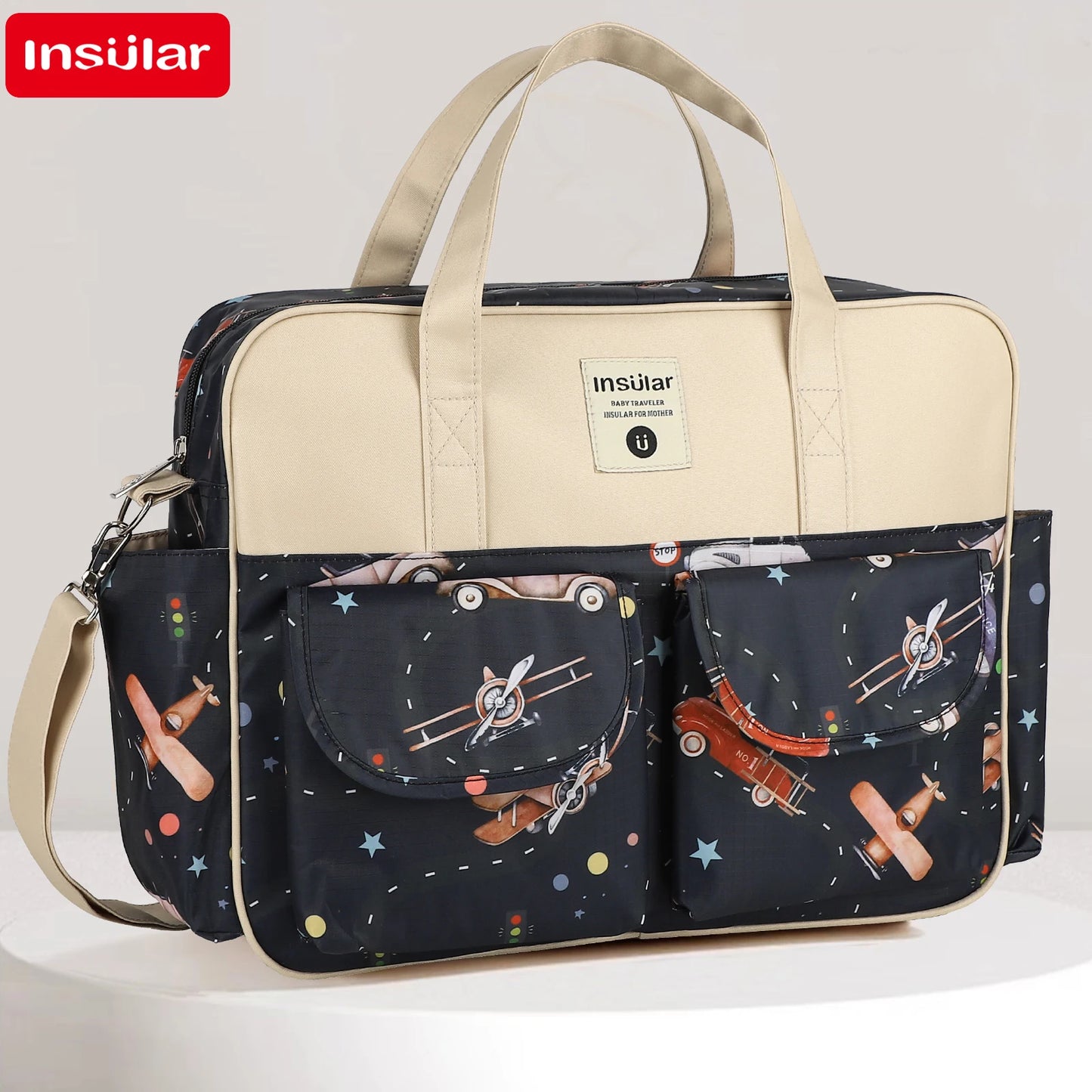 OutdoorsCartoon Waterproof Tote Fashion Mommy Bags Oxford Fabric Travel Women Handbag Shoulder Bag Large Capacity Diaper Bag
