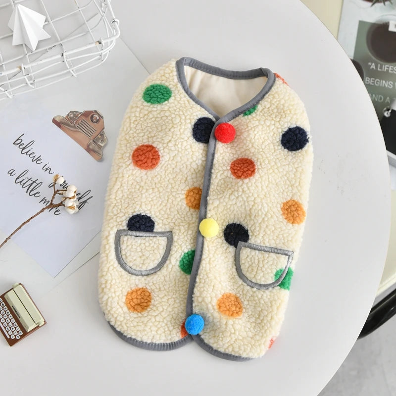 Embroidered Bear Puppy Autumn Clothes Pink Khaki Cute Pet Vest Apparel Chihuahua Small Medium Breeds Puppy 2024 Bulldog Outfit