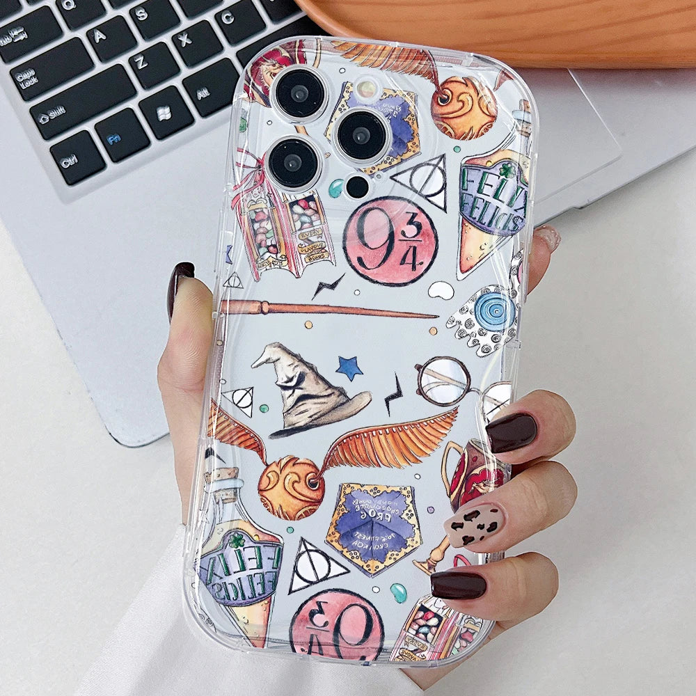 P-Potters Magic Label H-Harries Phone Case for Motorola Moto G84 G75 G60 G54 G53 G52 G45 G35 G34 Edge 50 E22 E15 5G 3D Wave Capa