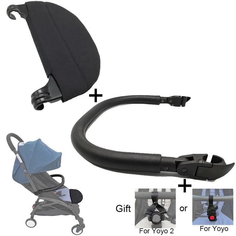 MomTan® Baby Stroller Accessories Leg Rest Boad Armrest Compatible with Babyzen YOYO2 YOYO 3 Stroller Footboard PU Bumper Bar