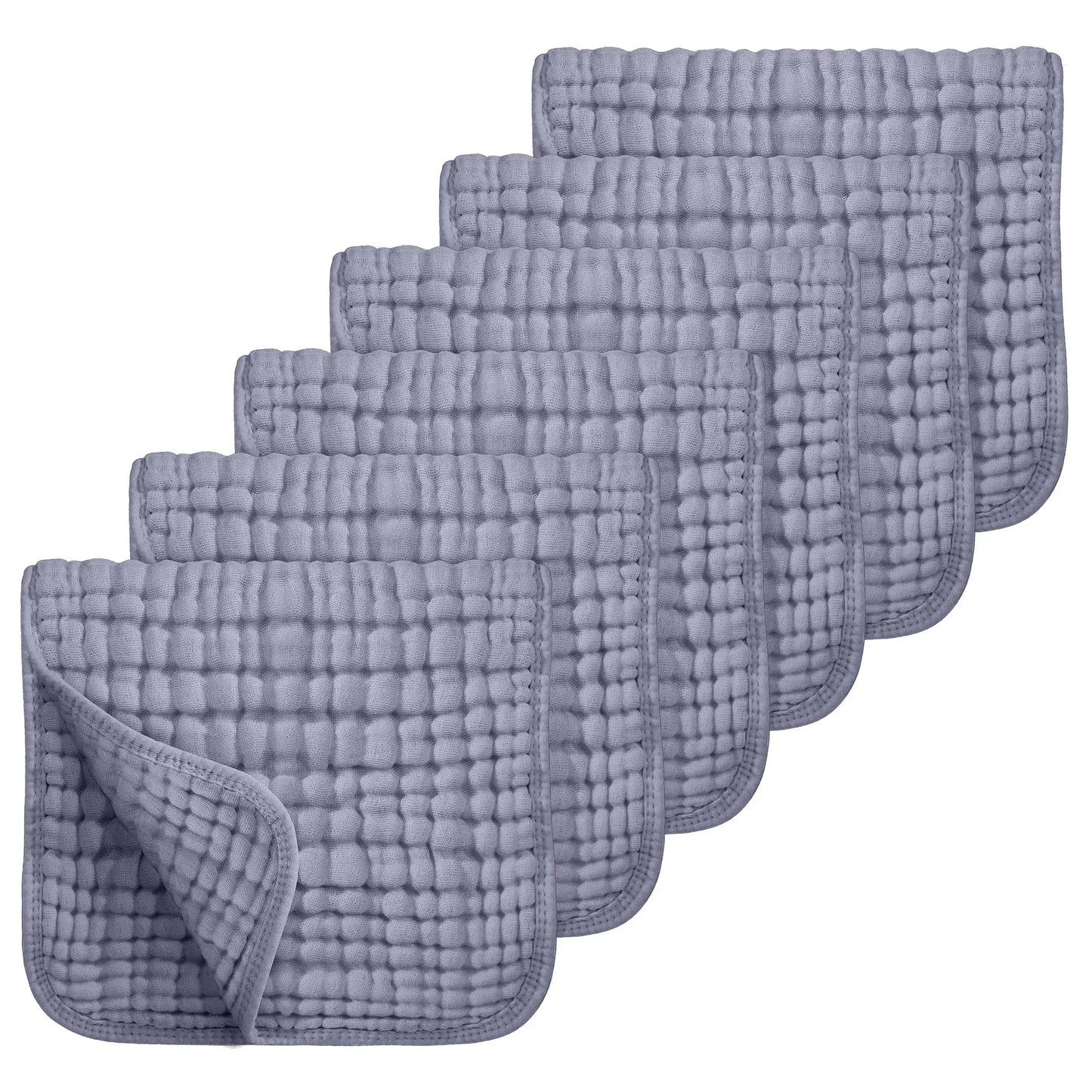 6Pcs Baby Cotton Washcloth Absorbent Soft Gauze Facecloth Saliva Towel Feeding Baby Stuff Strong Water Absorption and Softness