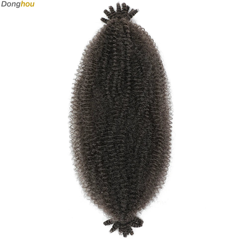 Donghou Ombre Blonde Ginger Afro Twist Hair 350 1B 30 27 613 Bug Colors Springy Twist Braiding Hair for Soft Locs Marley Braids