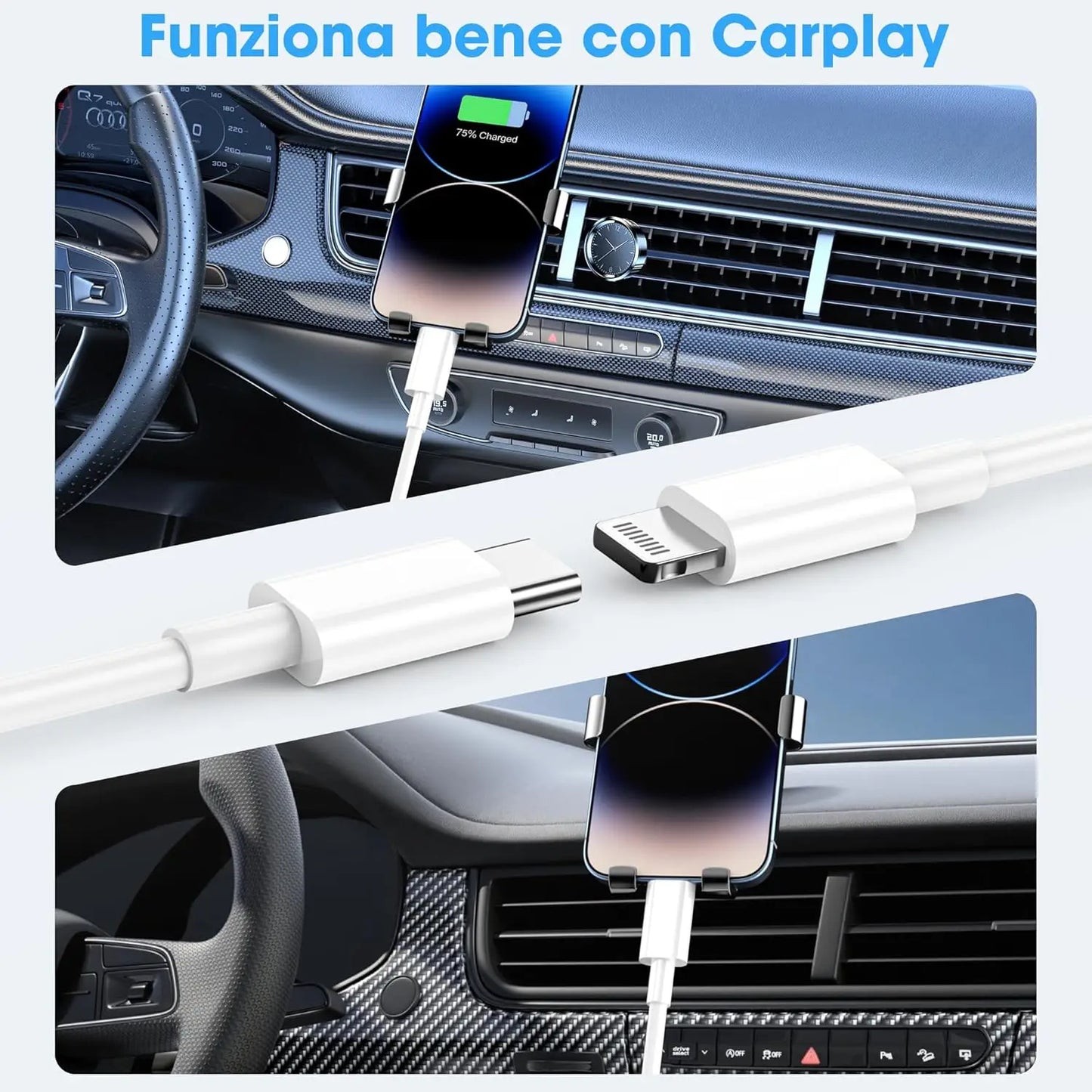 5 Pack 6ft USB C to 8-Pin PD Fast Charging Cable for iPhone 14 13 12 11 Pro Max SE for iPad Air Mini for iOS Phone Data Sync