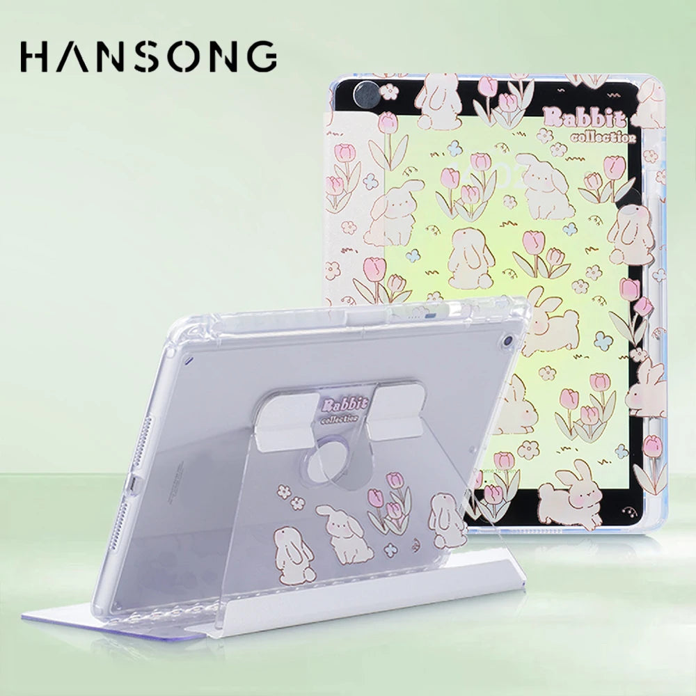 For iPad 2024 Air 6 11 iPad Pro 11 12.9 13 10 Gen 10.2 9th 8th 6th 5th 9.7 inch Air 4 5 10.9 Mini 7 6 Smart Transparent Case