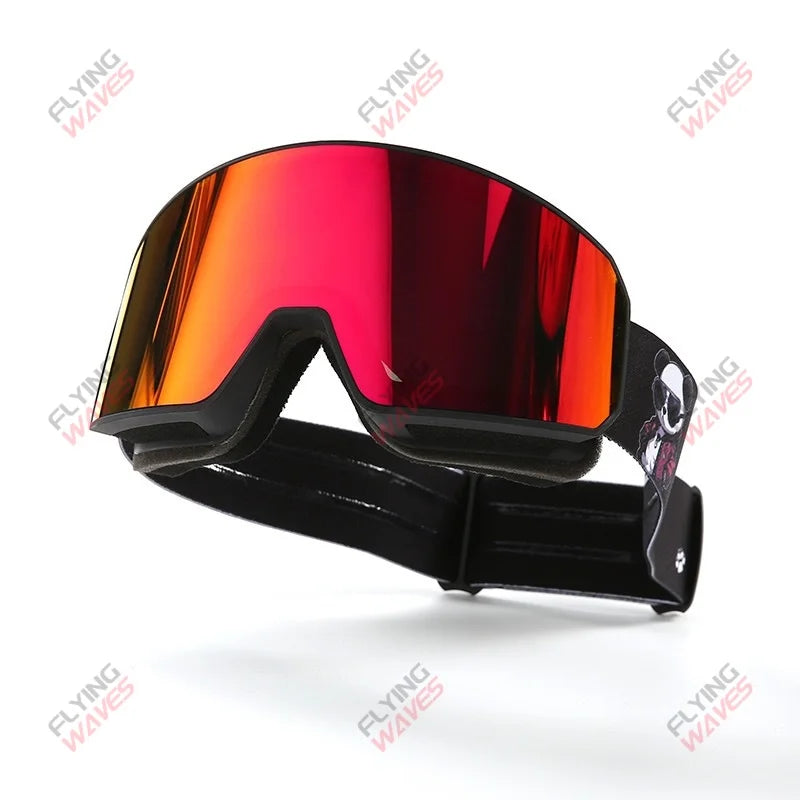 NEW Double Lens Full Ski Goggles OTG Snowboard Eyewear Adults Snow Glasses REVO Coating Anti-Fog Snow Blindness Protection