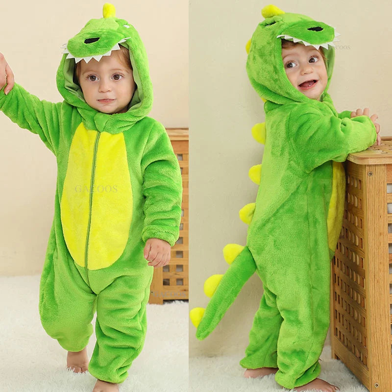 Baby Kigurumi Penguin Lion Cat Animal Cosplay Costume Winter Plush Jumpsuit for Toddler Boys 1 to 2 3 4 Years Baby Girl Outfits