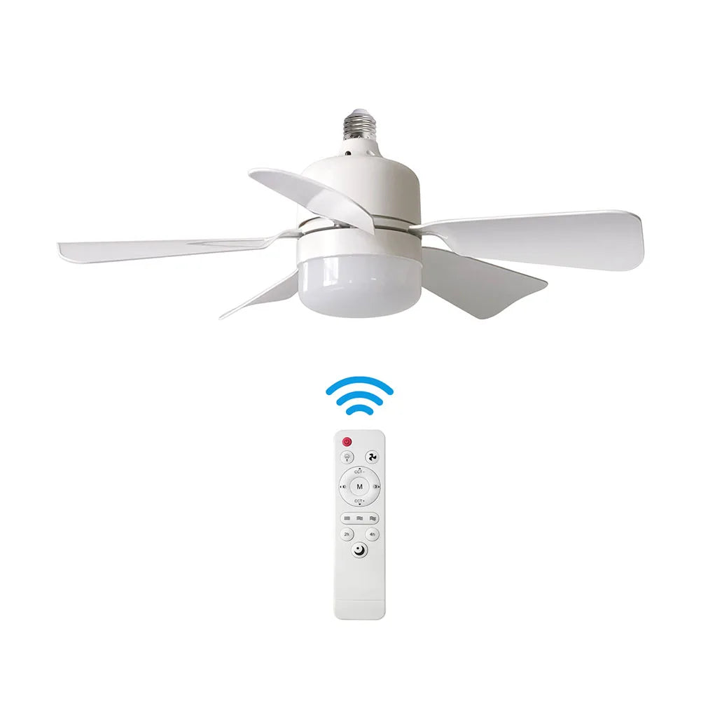 Remote Control Socket Fan Light With Dimmable LED And 3 Speeds For Small Spaces Bedrooms Kitchens Easy Installation