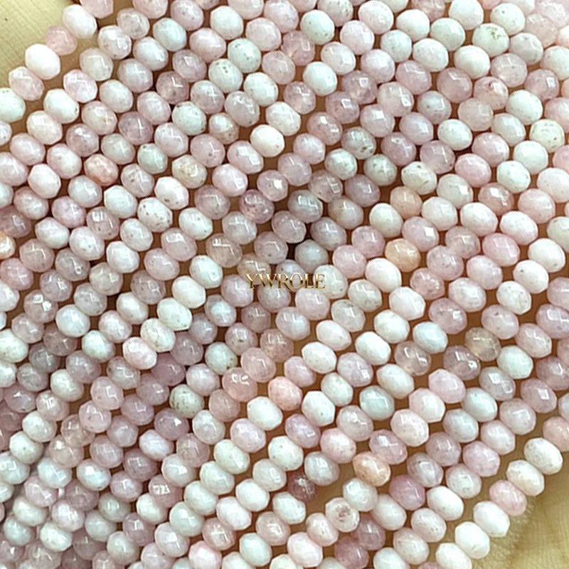 3x4mm Rondelle Faceted Natural Stone Chalcedony Tourmaline Color Loose Spacer Beads for Jewelry Making Diy Bracelet Accessories