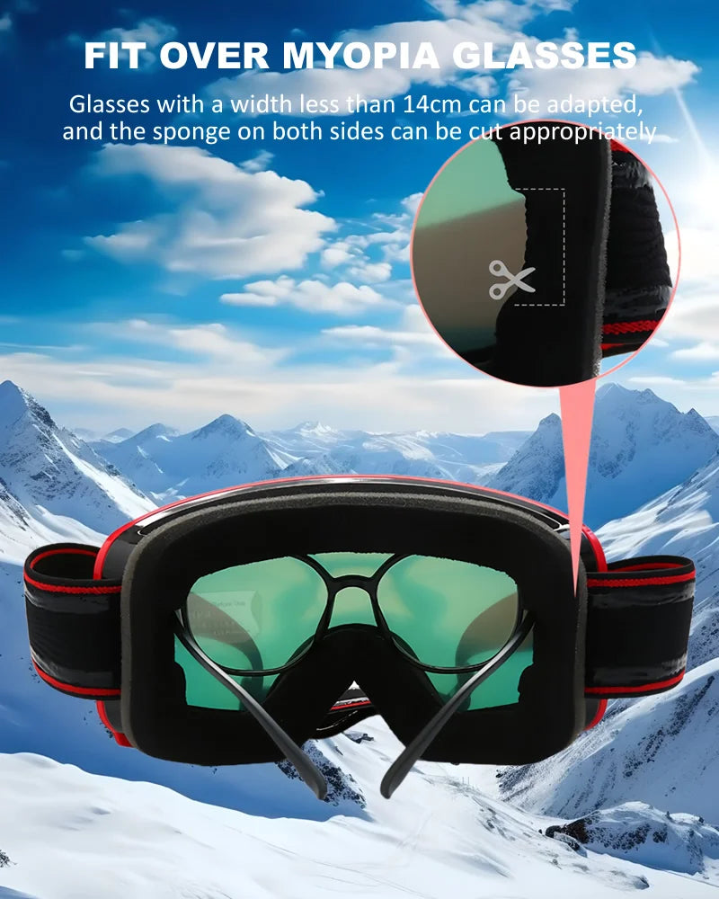 Double Layer Anti-Fog Adult Ski Goggles Outdoor Sports Snowboard Snowmobile Glasses Eyewear Full REVO Coating Snow Goggles UV400