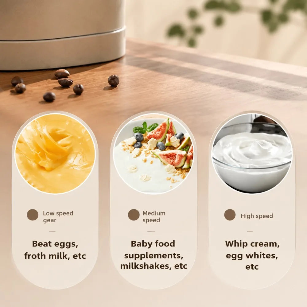 Electric Coffee Frother/MILK Whisk+Egg Beater MINI Food Blender USB Rechargeable Handheld Three Speeds Espresso Tools