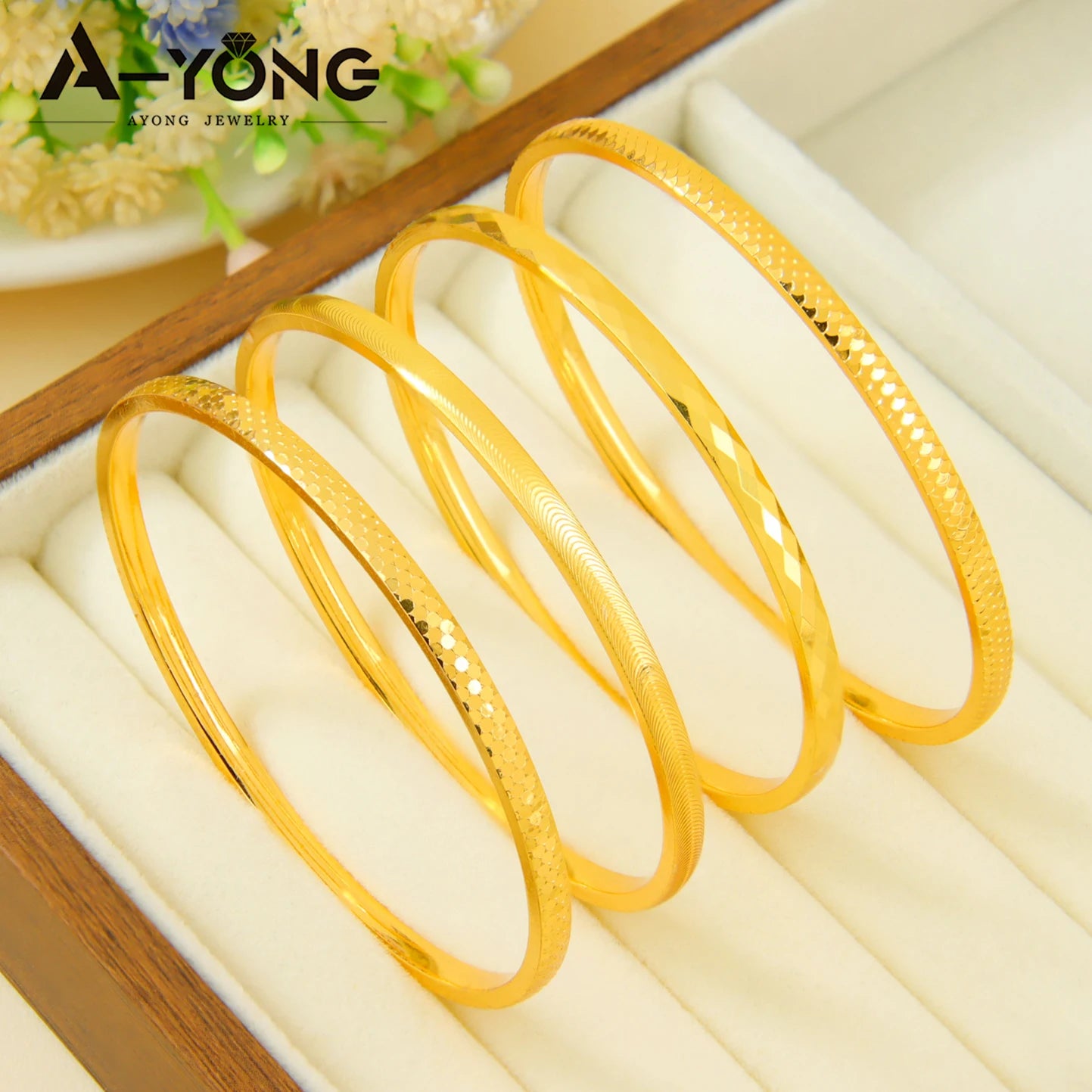 Arabic Bridal Wedding Cuff Bracelet 24k Gold Plated Dubai Simple Fashion Wrap Bangles Oman Women Event Party Daily Jewelry