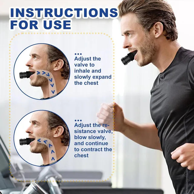 Breathing Trainer Lung Flexer Durable Fitness Exerciser Increases Lung Capacity Breath Adjustable Levels Respiratory Deep Breath