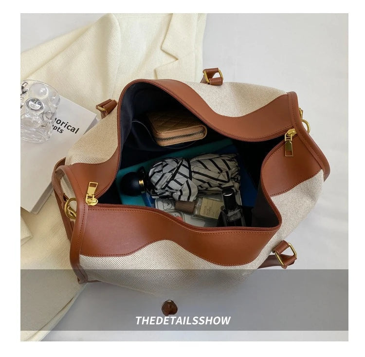 Fashion Travel Bags Women's Canvas Handbags Business Duffels Bags Vintage Fitness Gym Bags Business Trip