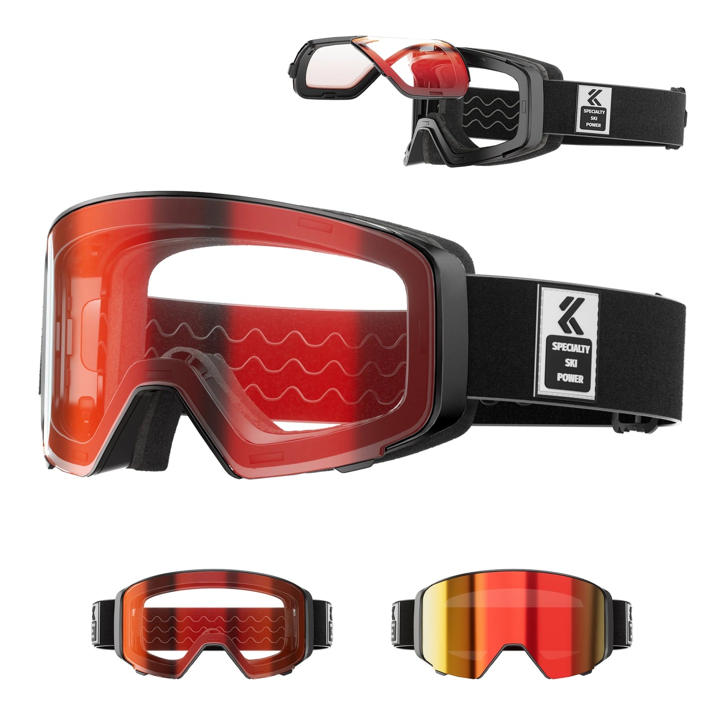 Kapvoe Photochromic Snow Goggles Ski Snowboard Anti-Fog Mask for Men Women Eyewear UV400 Protection Glasses Snowmobile Winter